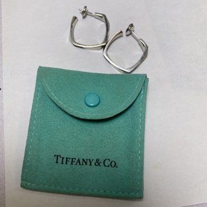 Tiffany & CO 18k 0.30ctw Diamond Hoop Earrings Frank Gerky (8991)